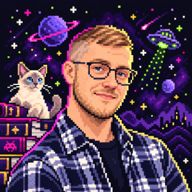 Pixel art portrait of TJ Hayes