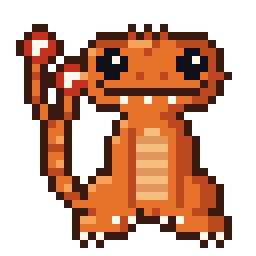 Trevor the Emotional Lizard in pixel art
